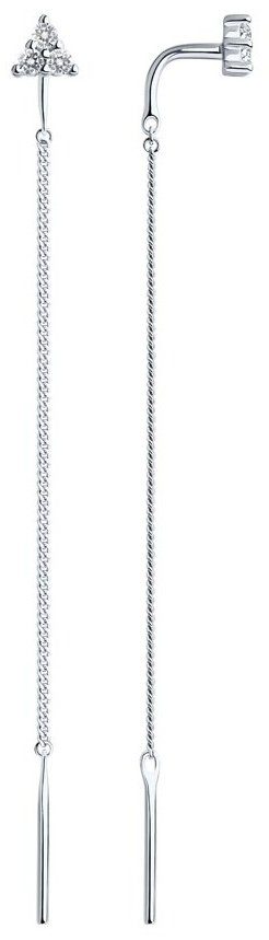 Серьги-цепочки SOKOLOV 94020563-sk23/1,07 вес 1.07 г серебро, фианит купить,NaN