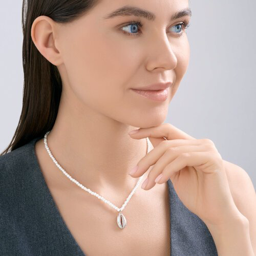 Колье SOKOLOV 94071321_40\45 длина 40 см вес 8.12 г серебро, имитация жемчуга купить,NaN