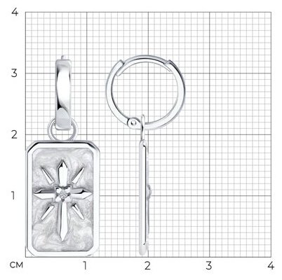 Серьги SOKOLOV 94026875 вес 6.8 г серебро, эмаль, фианит купить,NaN