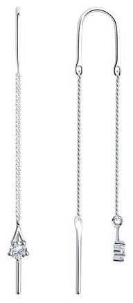 Серьги-цепочки SOKOLOV 94020568 вес 1.1 г серебро, фианит купить,NaN