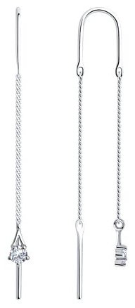 Серьги-цепочки SOKOLOV 94020568 вес 1.1 г серебро, фианит купить,NaN