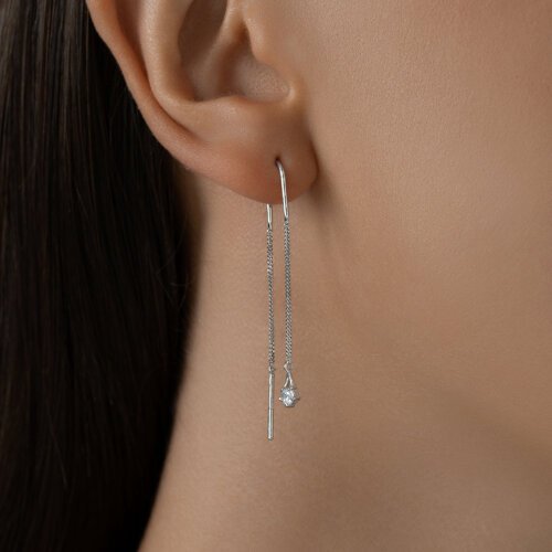 Серьги-цепочки SOKOLOV 94020568 вес 1.1 г серебро, фианит купить,NaN