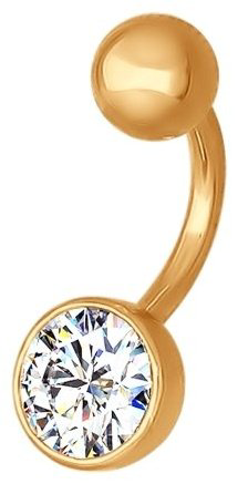 Банан SOKOLOV для пупка вес 1.55 г золото, фианит купить,NaN