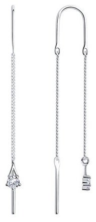 Серьги-цепочки SOKOLOV 94020568 вес 1.13 г серебро, без вставок купить,NaN