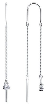 Серьги-цепочки SOKOLOV 94020568 вес 1.13 г серебро, без вставок купить,NaN