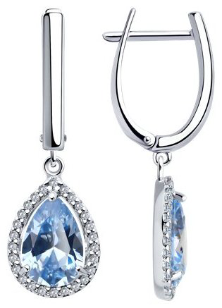 Серьги SOKOLOV 94026744 вес 4.97 г серебро, фианит купить,NaN