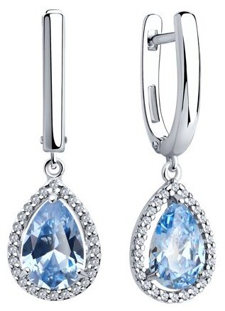 Серьги SOKOLOV 94026744 вес 4.97 г серебро, фианит купить,NaN