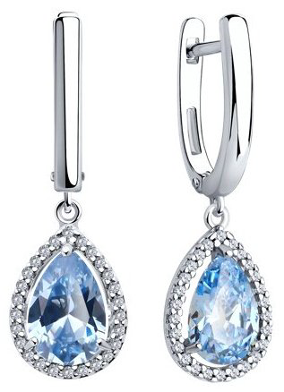 Серьги SOKOLOV 94026744 вес 4.97 г серебро, фианит купить,NaN