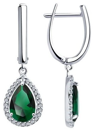 Серьги SOKOLOV 94026745 вес 4.21 г серебро, фианит купить,NaN