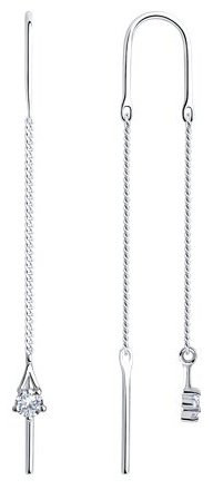 Серьги-цепочки SOKOLOV 94020568 вес 1.14 г серебро, фианит купить,NaN