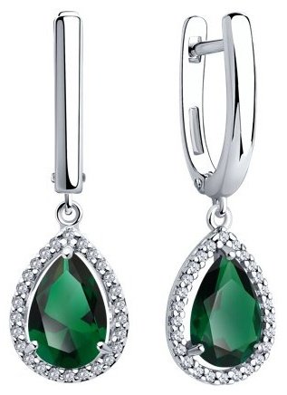 Серьги SOKOLOV 94026745 вес 4.21 г серебро, фианит купить,NaN
