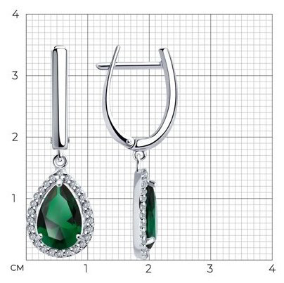 Серьги SOKOLOV 94026745 вес 4.21 г серебро, фианит купить,NaN