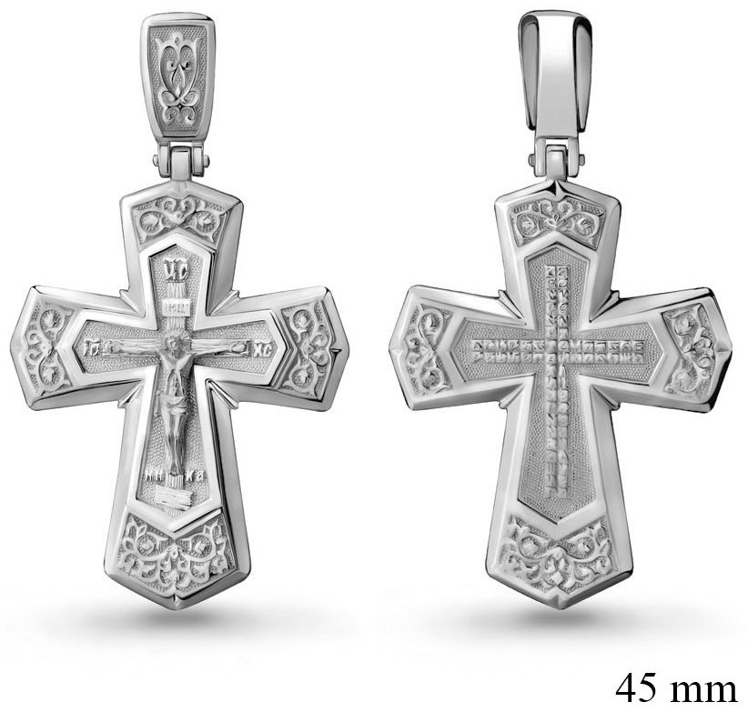 Крестик AQUAMARINE 14768 вес 8.7 г серебро, без вставок купить,NaN