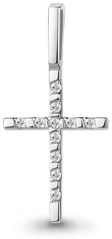 Крестик AQUAMARINE 020055.5 вес 0.5 г серебро, бриллиант купить,NaN