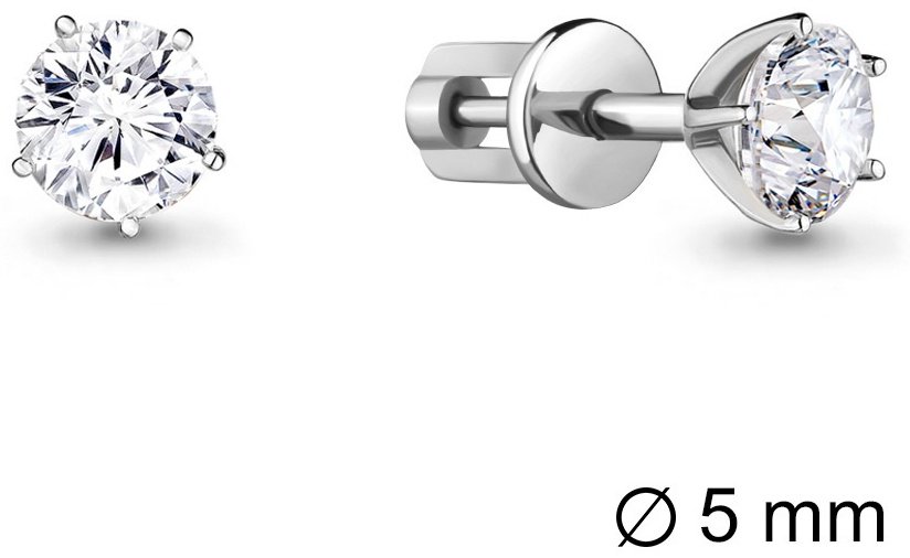 Пусеты AQUAMARINE 436311А вес 1.5 г серебро, фианит купить,NaN