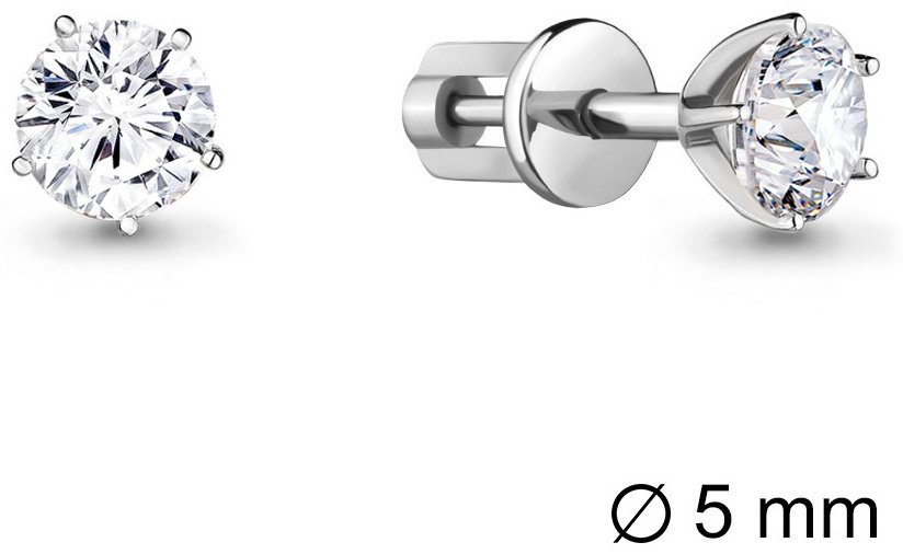 Пусеты AQUAMARINE 436311А вес 1.5 г серебро, фианит купить,NaN
