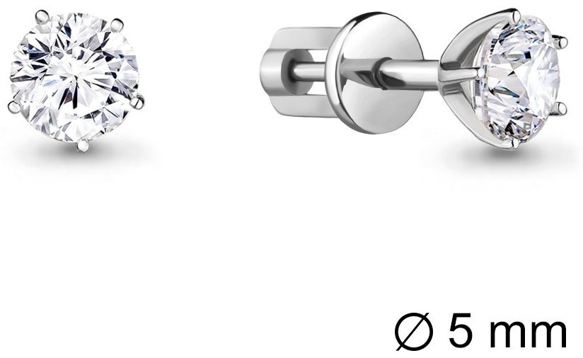 Пусеты AQUAMARINE 436311А вес 1.6 г серебро, фианит купить,NaN