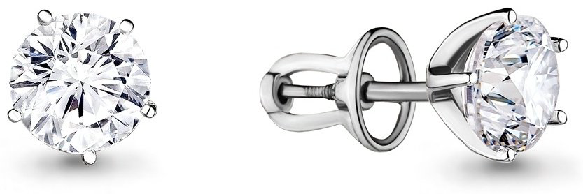 Пусеты AQUAMARINE 44041 вес 4 г серебро, фианит купить,NaN