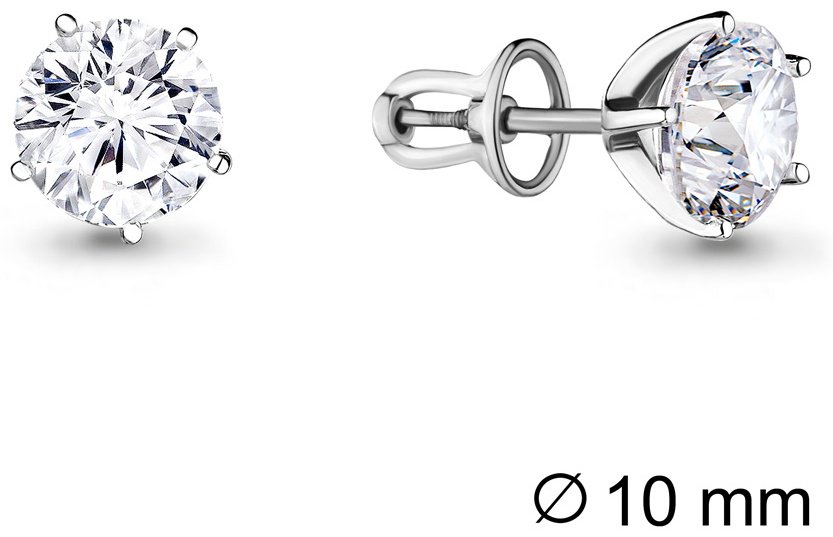 Пусеты AQUAMARINE 44042 вес 5.3 г серебро, фианит купить,NaN