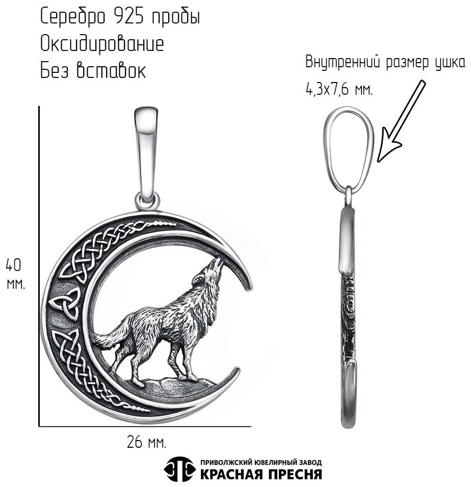 Подвеска Красная пресня 53015606 вес 5.10 г серебро, без вставок купить,0