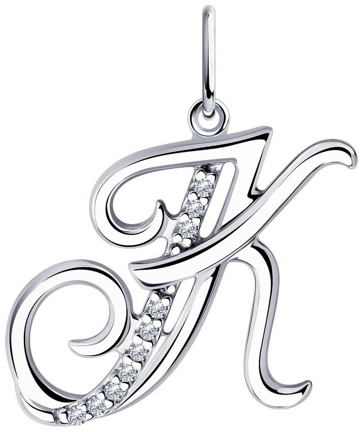 Подвеска Diamant 94-130-01373-1 вес 1.55 г серебро, фианит