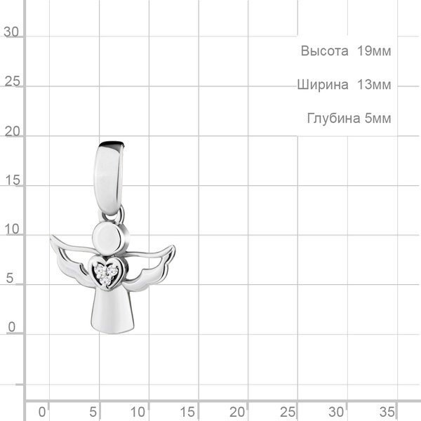 Подвеска AQUAMARINE 020098.5 вес 0.82 г серебро, бриллиант купить,NaN