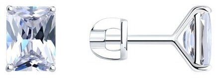 Пусеты SOKOLOV 94026417 вес 2.19 г серебро, фианит купить,NaN