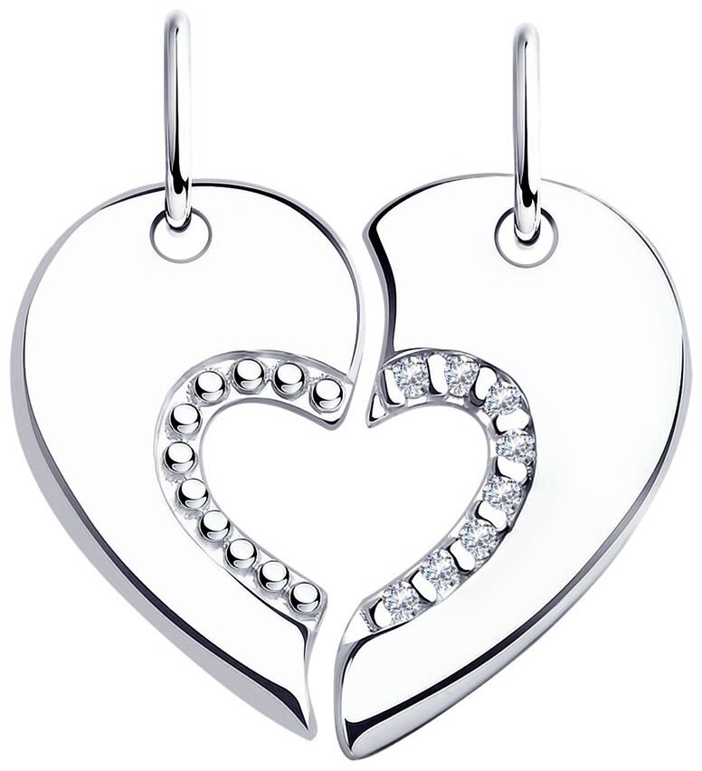 Подвеска Diamant 94-130-01585-1 вес 2.01 г серебро, фианит купить,NaN