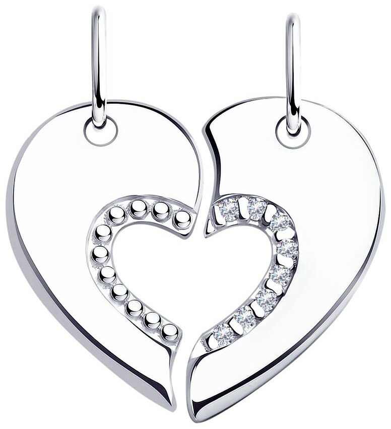 Подвеска Diamant 94-130-01585-1 вес 2.01 г серебро, фианит купить,NaN