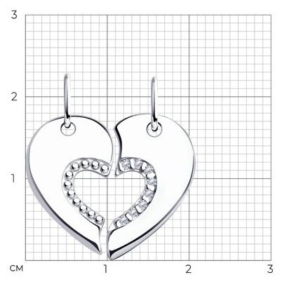 Подвеска Diamant 94-130-01585-1 вес 2.01 г серебро, фианит купить,NaN