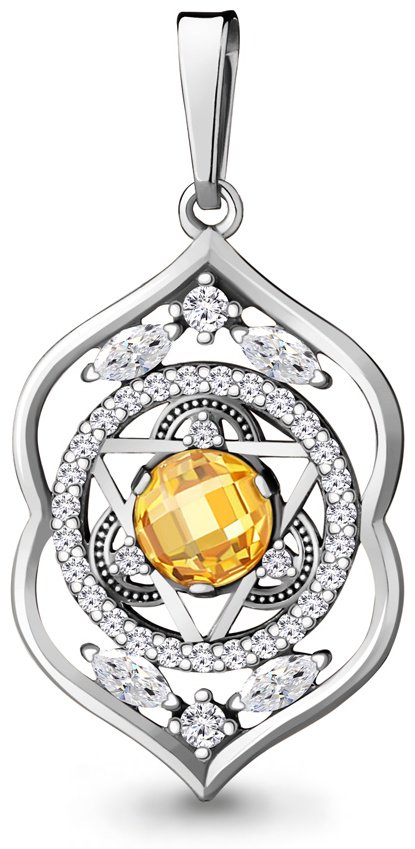 Подвеска AQUAMARINE 24362АЕ.5 вес 2.6 г серебро, фианит купить,NaN