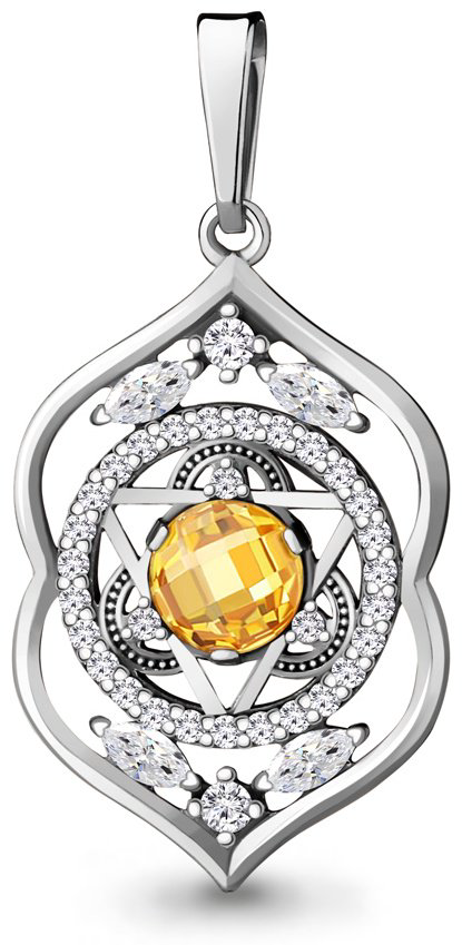 Подвеска AQUAMARINE 24362АЕ.5 вес 2.6 г серебро, фианит купить,NaN