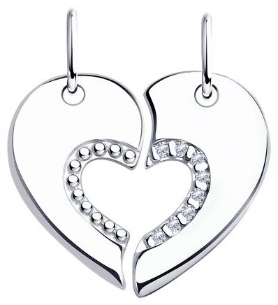 Подвеска Diamant 94-130-01585-1 вес 2.07 г серебро, фианит купить,NaN