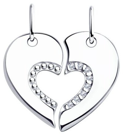 Подвеска Diamant 94-130-01585-1 вес 2.07 г серебро, фианит купить,NaN