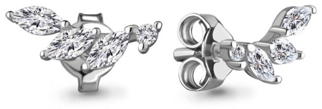 Пусеты AQUAMARINE 49072A.5 вес 0.73 г серебро, фианит купить,NaN