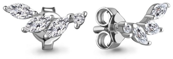 Пусеты AQUAMARINE 49072A.5 вес 0.73 г серебро, фианит купить,NaN