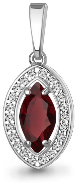 Подвеска AQUAMARINE 2543503 вес 1.41 г серебро, фианит, гранат купить,NaN