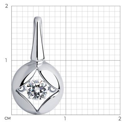 Подвеска Diamant 94-130-01729-1 вес 1.23 г серебро, фианит купить,NaN
