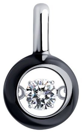 Подвеска Diamant 94-130-01735 вес 0.96 г серебро, фианит купить,NaN