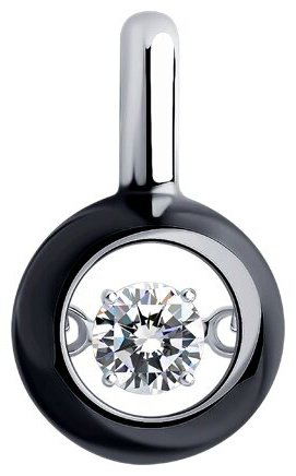 Подвеска Diamant 94-130-01735 вес 0.96 г серебро, фианит купить,NaN