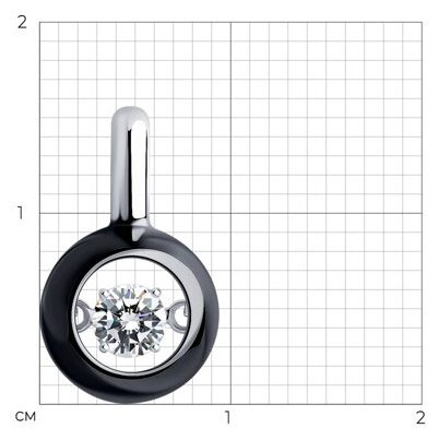 Подвеска Diamant 94-130-01735 вес 0.96 г серебро, фианит купить,NaN