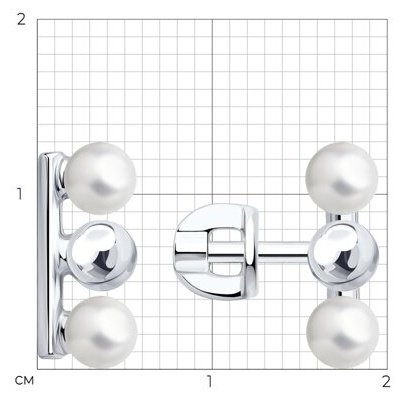Пусеты Diamant 94-122-02377-1 вес 1.7 г серебро, имитация жемчуга купить,NaN