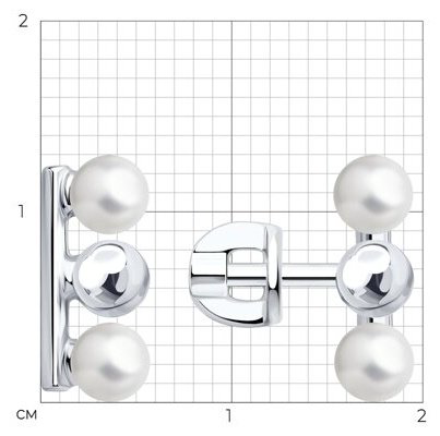 Пусеты Diamant 94-122-02377-1 вес 1.7 г серебро, имитация жемчуга купить,NaN