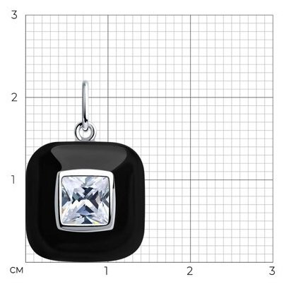 Подвеска Diamant 94-130-01801-1 вес 2.62 г серебро, фианит, эмаль купить,NaN