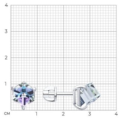 Пусеты Diamant 94-122-02383-1 вес 2.5 г серебро, нанокристалл купить,NaN