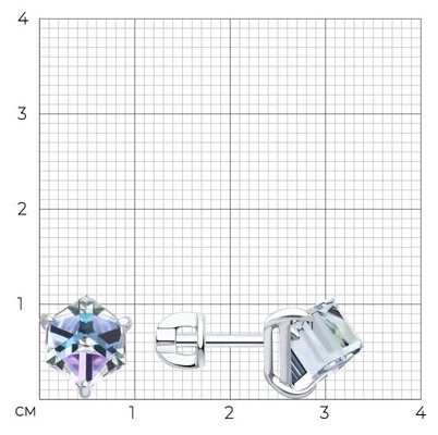 Пусеты Diamant 94-122-02383-1 вес 2.5 г серебро, нанокристалл купить,NaN