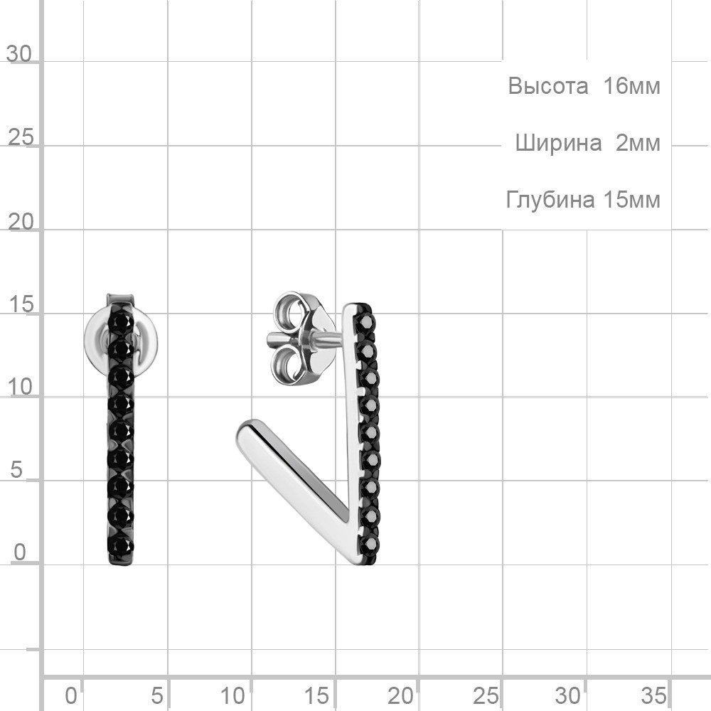 Пусеты AQUAMARINE 49087Ч вес 1.4 г серебро, нанокристалл купить,NaN
