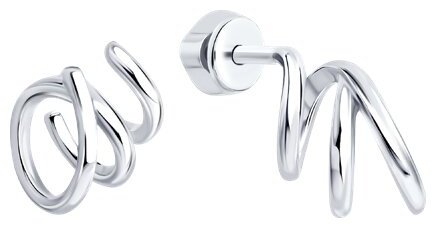 Пусеты SOKOLOV 94027307 вес 2.5 г серебро, без вставок купить,NaN