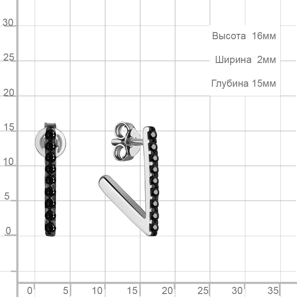 Пусеты AQUAMARINE 49087Ч вес 1.4 г серебро, нанокристалл купить,NaN