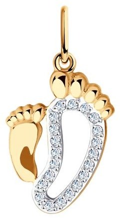 Подвеска Diamant 51-130-00699-1 вес 0.95 г золото, фианит